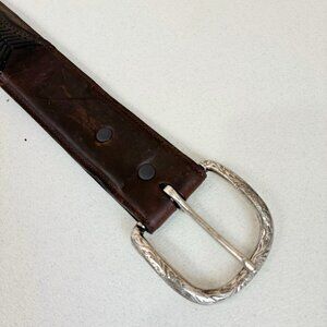 Resistol Western Ranger Concho‎ Belt Men 36 Brown Tooled Leather Western Rodeo